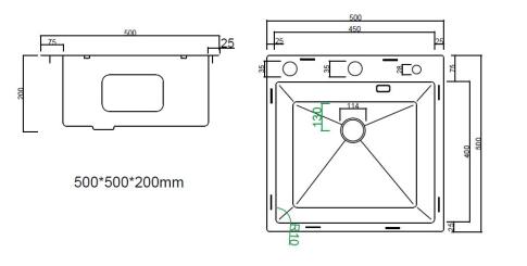 Мойка ARFEKA ECO AR 500*500 POP-UP SATIN