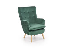 Кресло HALMAR RAVEL темно-зеленый/натуральный