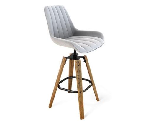 Стул барный Sheffilton SHT-ST37/S93 артикул СТ-358 серое облако/корич.брашир./черный муар