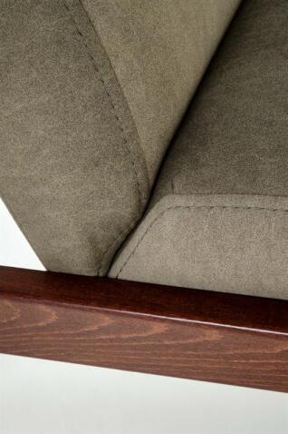 Кресло HALMAR MILANO 1S tap. Castel 39 оливковый/орех