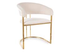 Стул SIGNAL TULIPE Velvet Bluvel 22 светло-бежевый/золотой