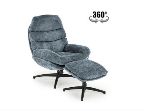 Кресло HALMAR DARIO синий/черный