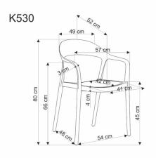 Стул HALMAR K530 белый/натуральный