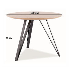 Стол обеденный SIGNAL TETIS дуб/черный 100