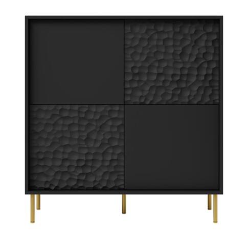 Комод HALMAR BULLET KM-2 черный/золотой