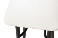 Табурет ВВР Квадрат белый крокодил/черный, экокожа