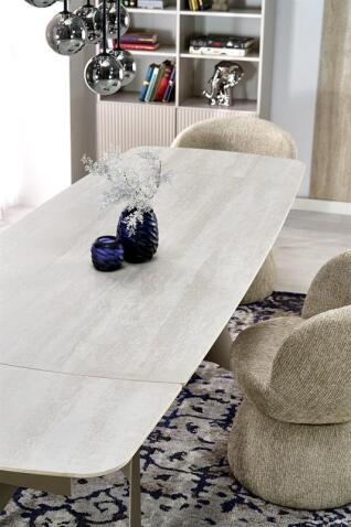 Стол обеденный HALMAR SALIX травертин/кашемир 180-260/90