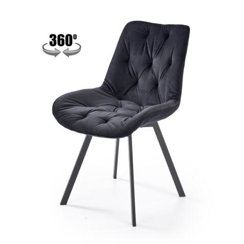 Стул HALMAR K519 черный/черный, поворотный