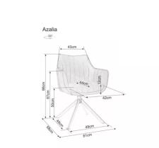 Стул SIGNAL AZALIA Velvet Bluvel 14 серый/черный Стул SIGNAL AZALIA Velvet Bluvel 14 серый/черный