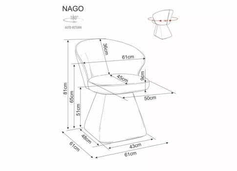 Стул SIGNAL NAGO Noelle 30 бежевый, поворотный