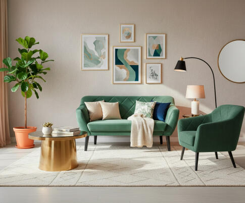 Диван SIGNAL KARO 2 Velvet Bluvel 78 зеленый/венге