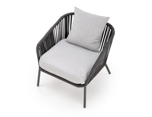 Комплект HALMAR ROCCA (софа + 2 кресла + стол журнальный), темно-серый/светло-серый