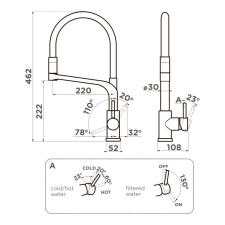 Смеситель для кухни Omoikiri Sinto 2 Plus GB BL графит/черный