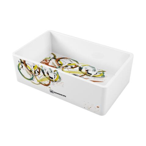 Кухонная мойка из керамики Omoikiri Mikura 76-Tokyo 3 Natceramic/white