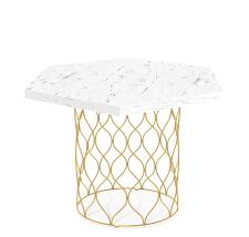 Стол журнальный Sheffilton SHT-TU49/TT20 60 ЛДСП артикул SHT-СЖ2 золото/мрамор карра белый