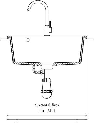 Кухонная мойка GRANFEST URBAN UR-658 черный