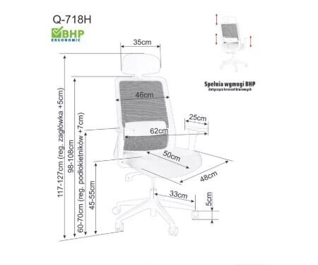 Кресло компьютерное SIGNAL Q718H серый/серый