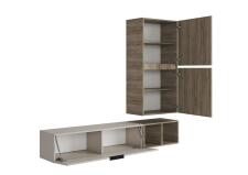 Стенка МК Стиль БОХО НМ-001 ЛДСП дуб крафт серый/кашемир