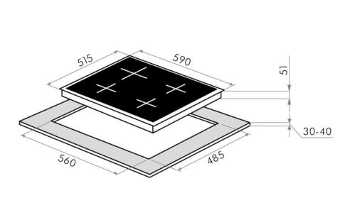 Поверхность газовая MAUNFELD EGHE.64.3STS-EB