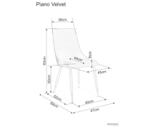 Стул SIGNAL PIANO Velvet Bluvel 52 античный розовый/черный/золотой