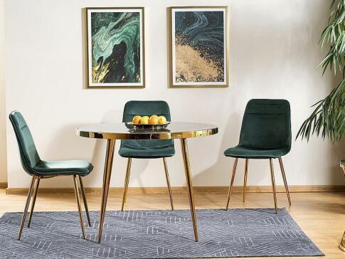 Стол обеденный SIGNAL CALVIN эффект черного мрамора/золотой 100