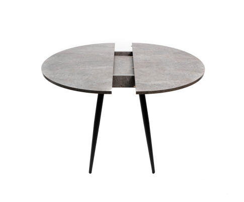 Стол ВВР Элип Камень темный/черный конус, ЛДСП