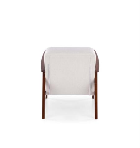 Кресло HALMAR MILANO 1S tap. Castel 04 светло-бежевый/орех