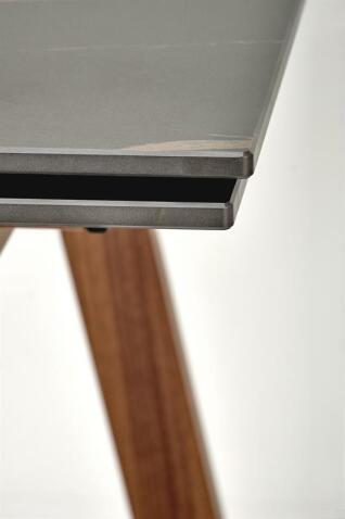 Стол обеденный HALMAR LOZANO черный мрамор/ореховый 140-200/82