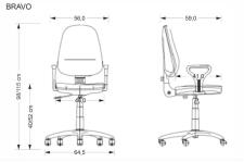 Кресло компьютерное HALMAR BRAVO серый, OBAN EF031