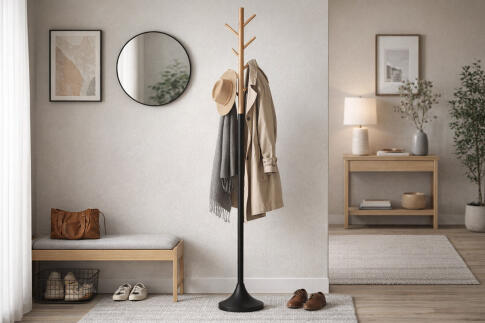 Вешалка HALMAR W58 черный/натуральный