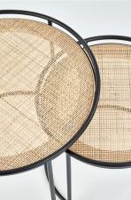 Комплект HALMAR MANADO (2 стола журнальных) натуральный/черный