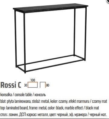 Консоль SIGNAL ROSSI C черный мрамор/черный