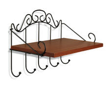 Полка Sheffilton Грация 669 артикул ПЛТ-155 черный/орех (+)