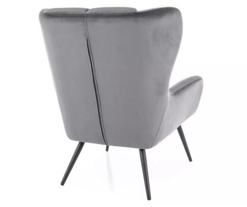 Кресло SIGNAL LOUIS Velvet 14 серый/черный