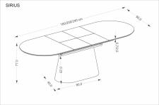 Стол обеденный HALMAR SIRIUS белый мрамор/натуральный 160-240/90