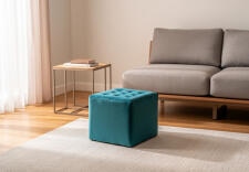 Пуф SIGNAL LORI Velvet Bluvel 85 бирюзовый