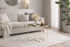 Комплект SIGNAL SCARLET II (2 стола журнальных) черный/золотой