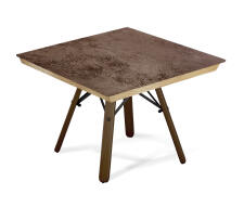 Стол журнальный Sheffilton SHT-S70/ТT8 60/60 ДУБ/керамика арт. Сж-8 т.орех/чер/прозр.лак/кор.сепия