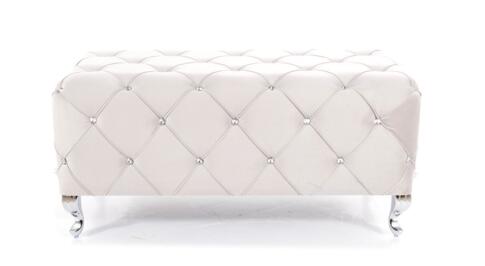 Пуф SIGNAL HESTIA Velvet Bluvel 03 светло-серый/серебряный