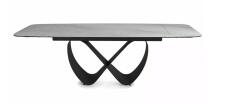 Стол обеденный SIGNAL INFINITY Ceramic Nature Cloud белый/черный 160-240/95