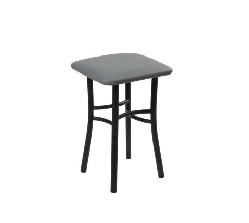 Табурет ВВР Квадрат Серый/черный, экокожа