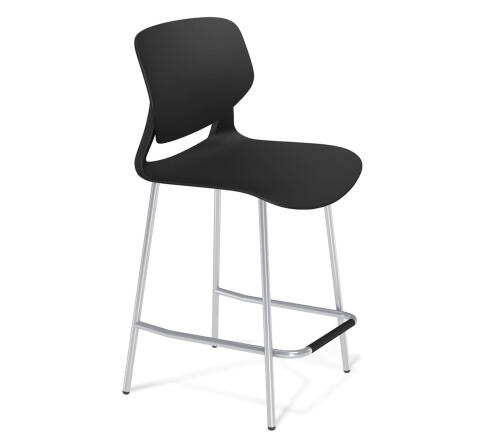 Стул полубарный Sheffilton ST59/S196-1 черный/хром лак