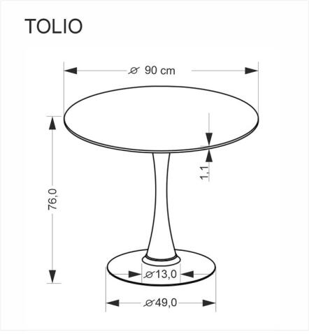 Стол обеденный HALMAR TOLIO травертин/кашемир 90