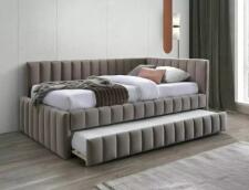 Кровать SIGNAL ALFIE Velvet Bluvel 40 темно-бежевый, 120/200