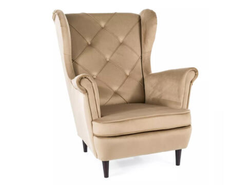 Кресло SIGNAL LADY Velvet Bluvel 28 бежевый/венге