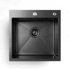 Кухонная мойка из нержавейки BLANTEK FS-5050HN Honeycomb Nano black ECO