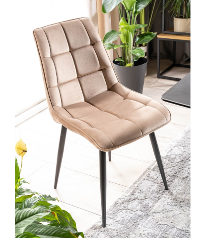 Стул SIGNAL CHIC Velvet Bluvel 28 бежевый/черный