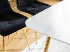 Стол обеденный SIGNAL CERES эффект белого мрамора/золотой 140/80