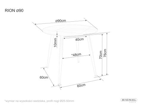 Стол обеденный SIGNAL RION черный/черный 90