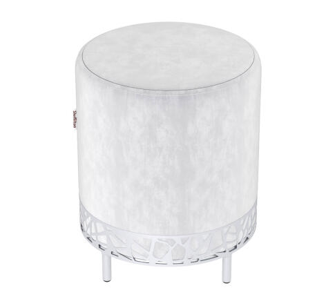 Банкетка Sheffilton SHT-B20-1 серое облако/хром лак